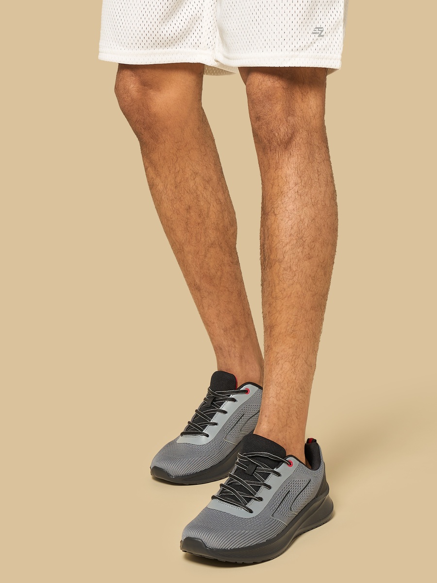 Panelled Lace-Up Sports Shoes