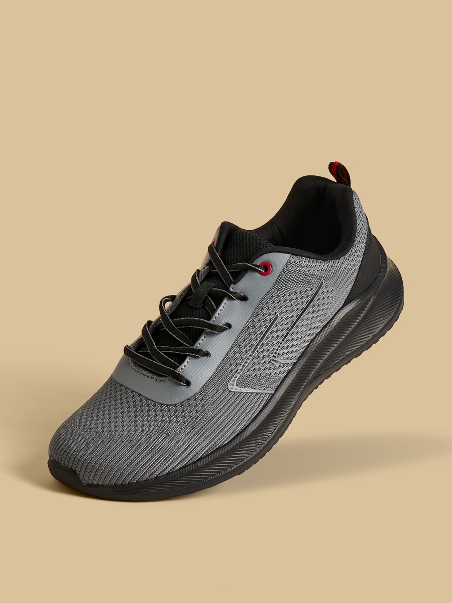 Panelled Lace-Up Sports Shoes