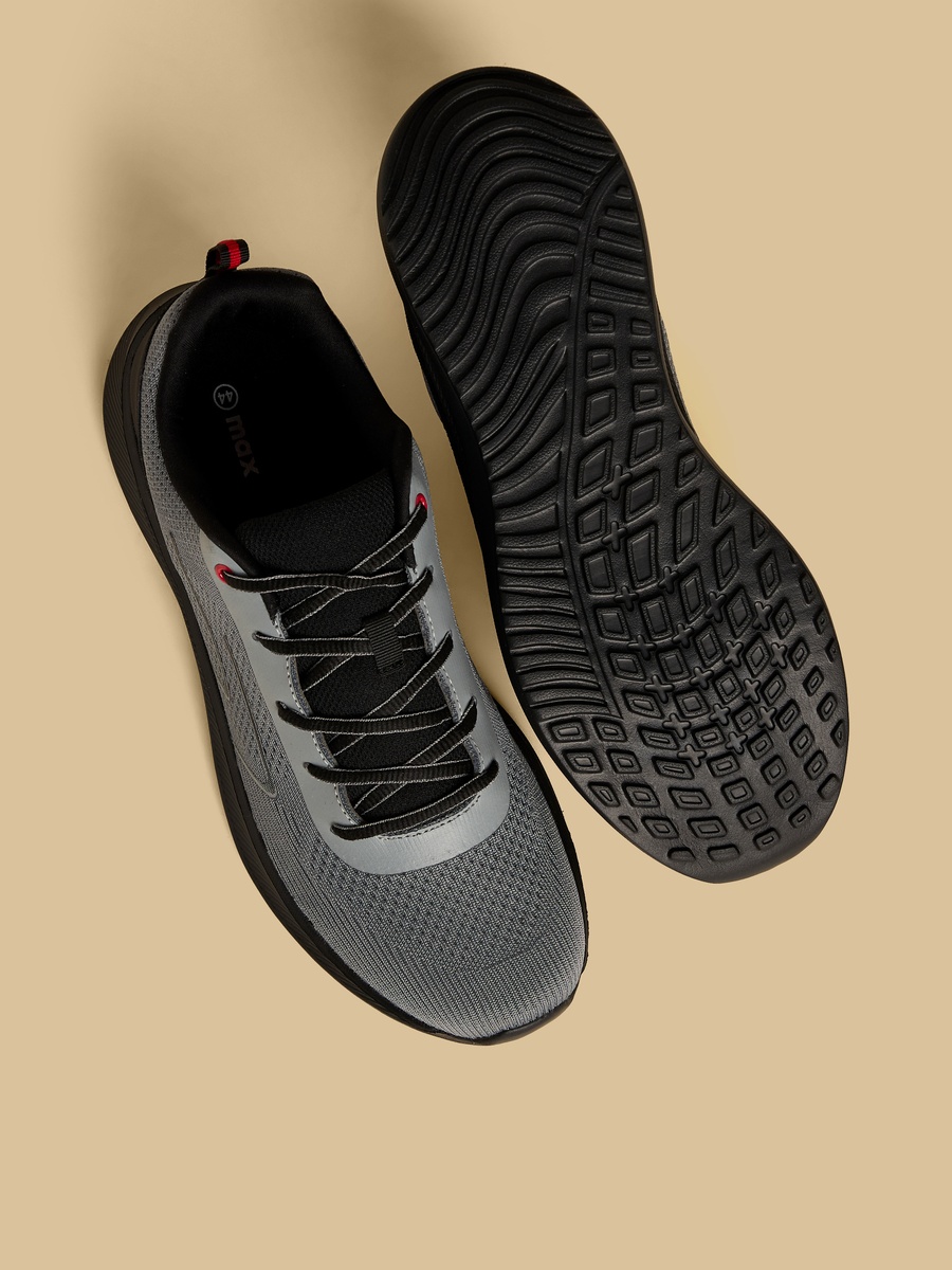 Panelled Lace-Up Sports Shoes