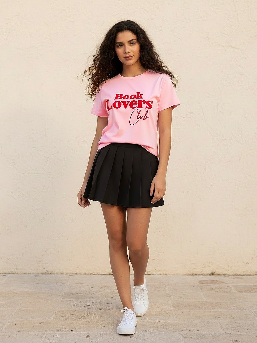 Cotton T-Shirt  with Typographic Embroidery
