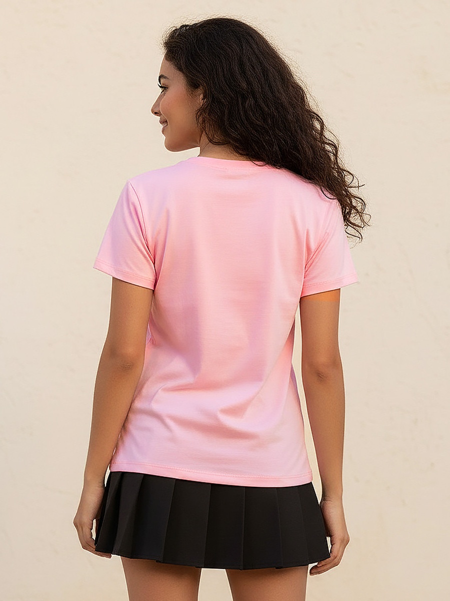 Cotton T-Shirt  with Typographic Embroidery