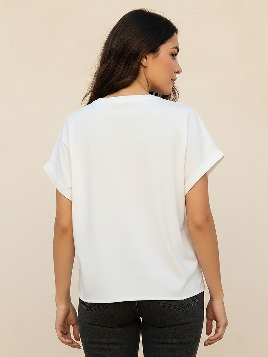 Regular Fit Cotton T-Shirt  with Embellished Detail