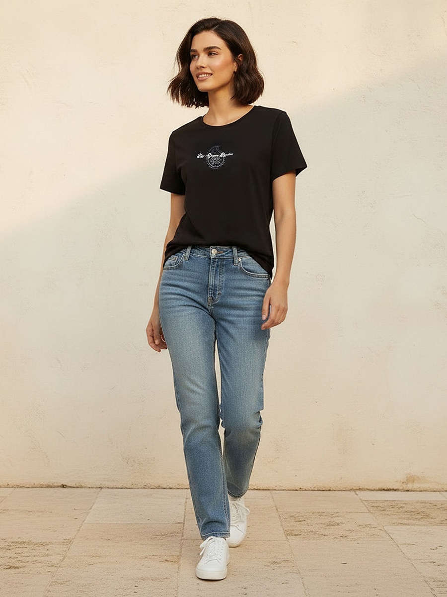 Relaxed Fit Cotton T-Shirt  with Print