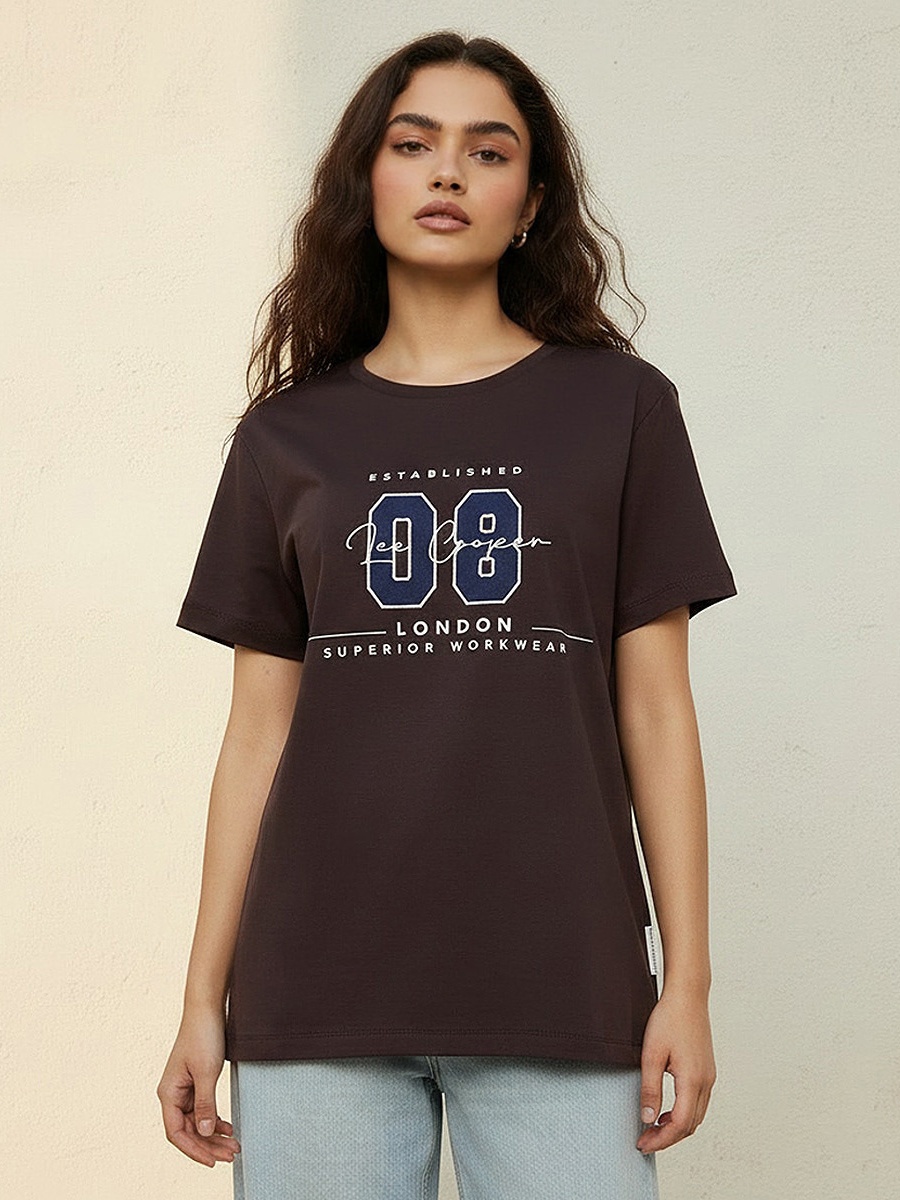 Relaxed Fit Cotton T-Shirt  with Embroidery