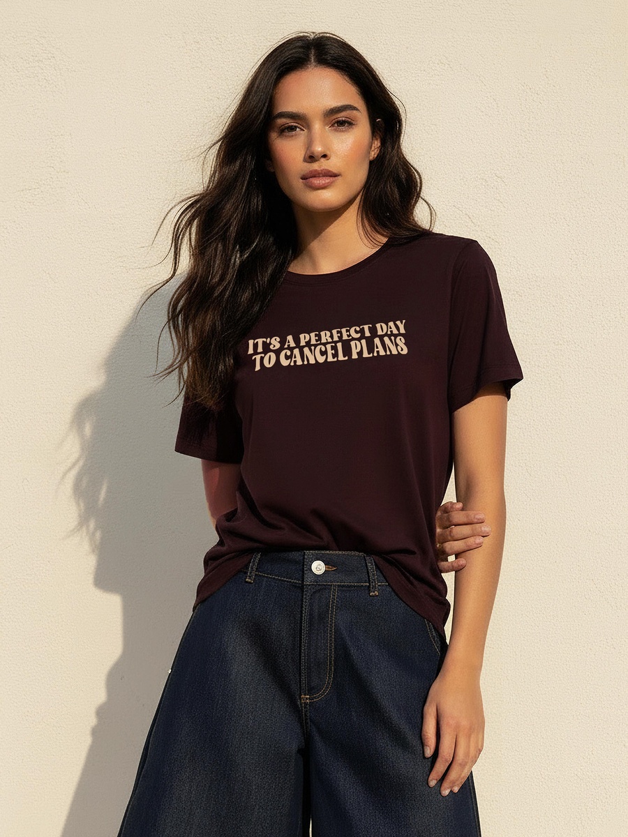Cotton T-Shirt  with Slogan Print