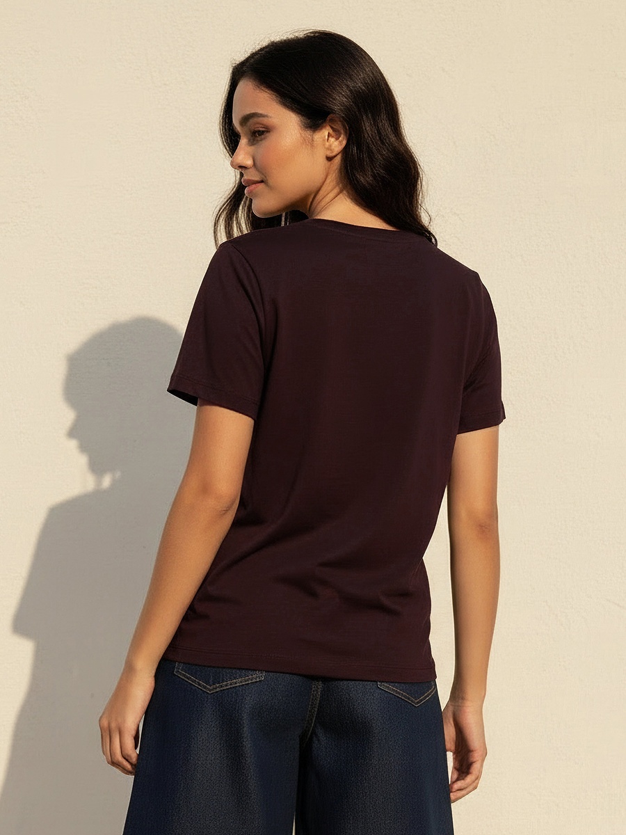 Cotton T-Shirt  with Slogan Print