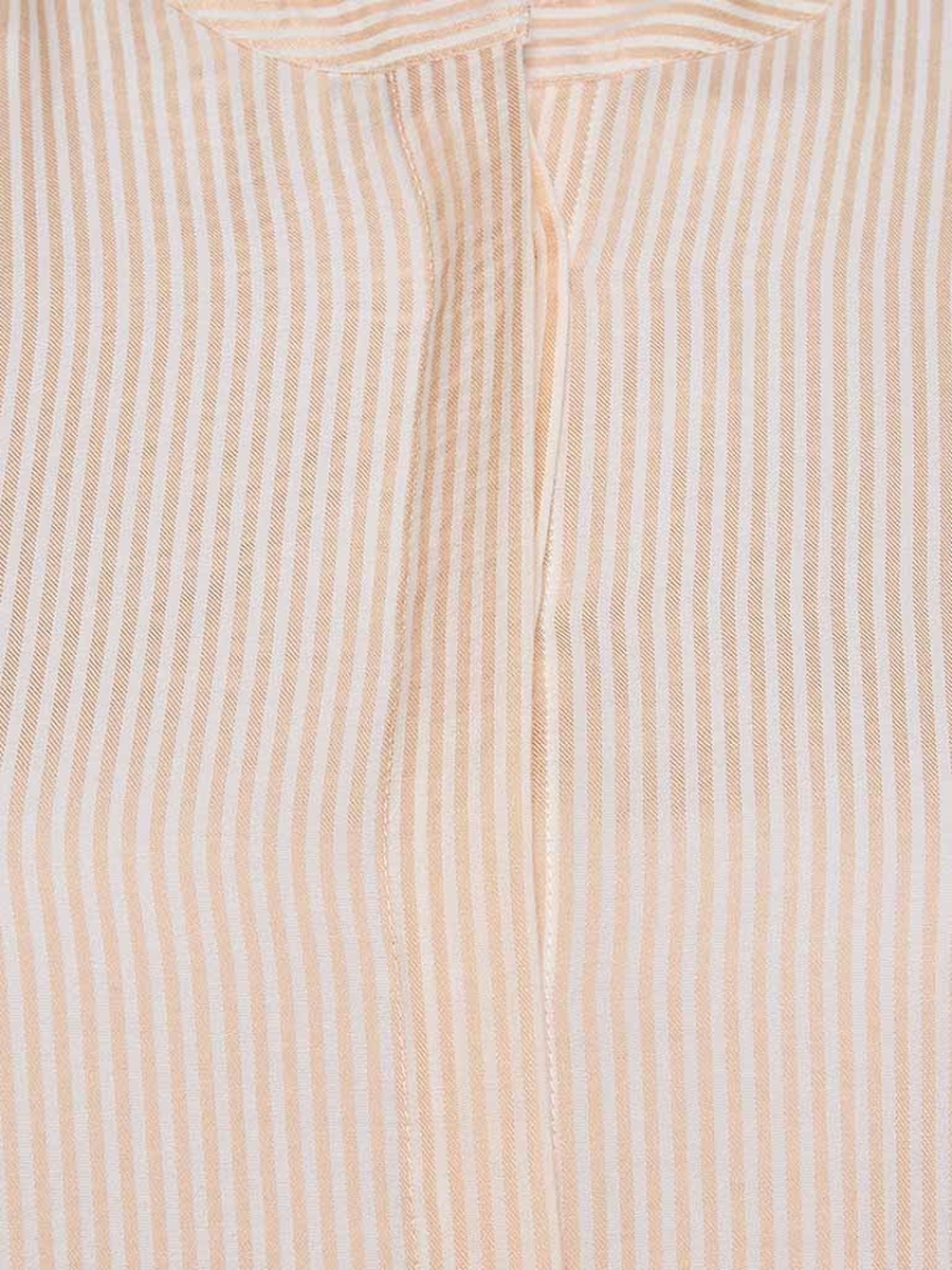 Mandarin Neck Shirt with Stripes