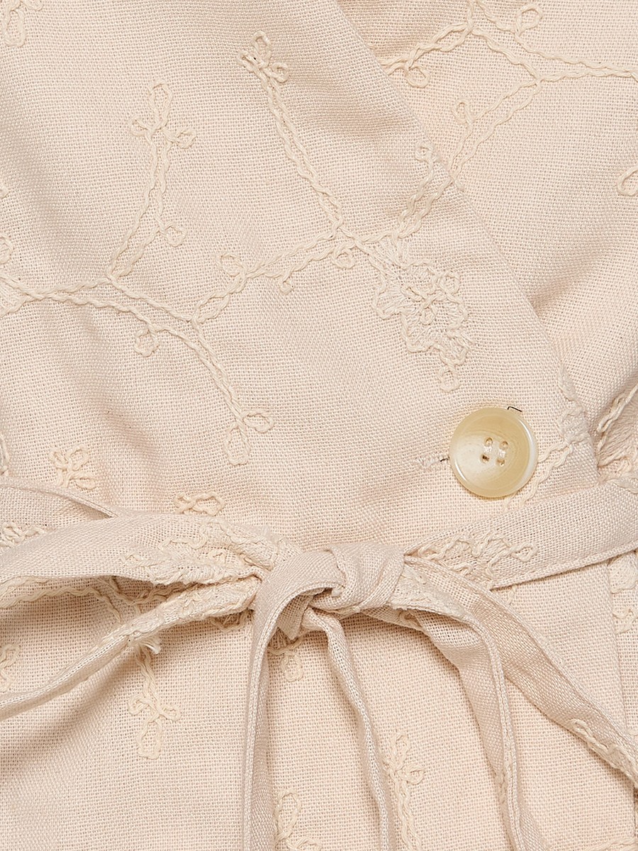 Embroidered Wrap Top