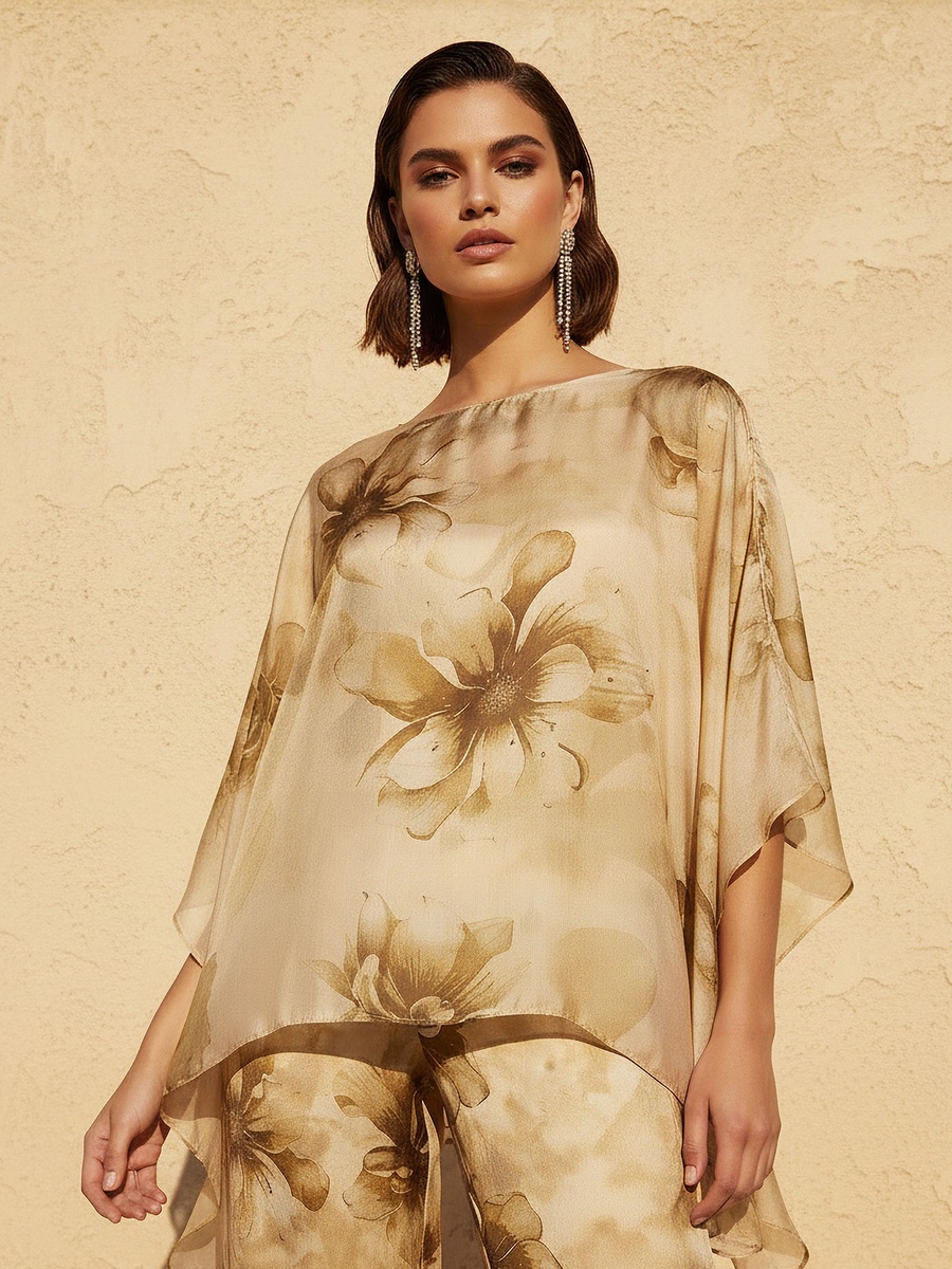 Kaftan Top with Floral Print