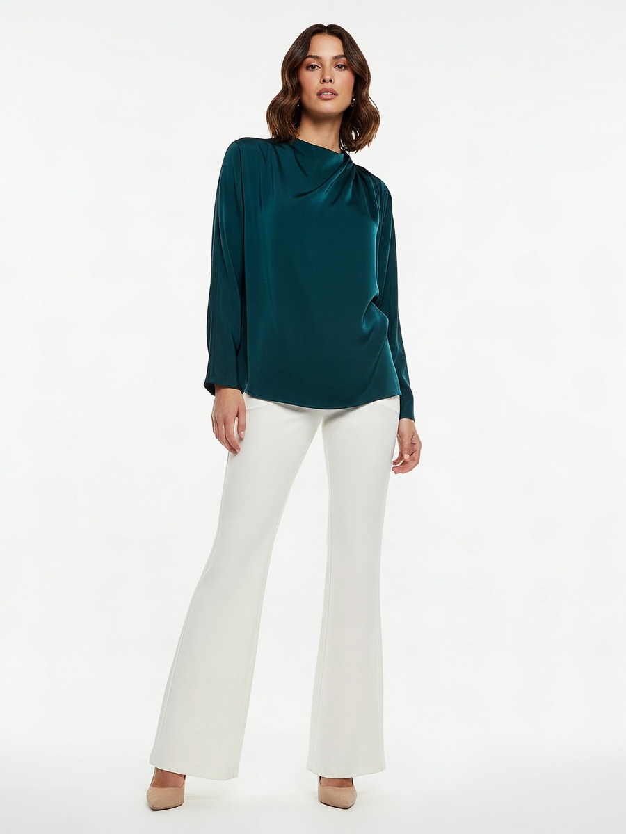 Drape Top with Crew Neck