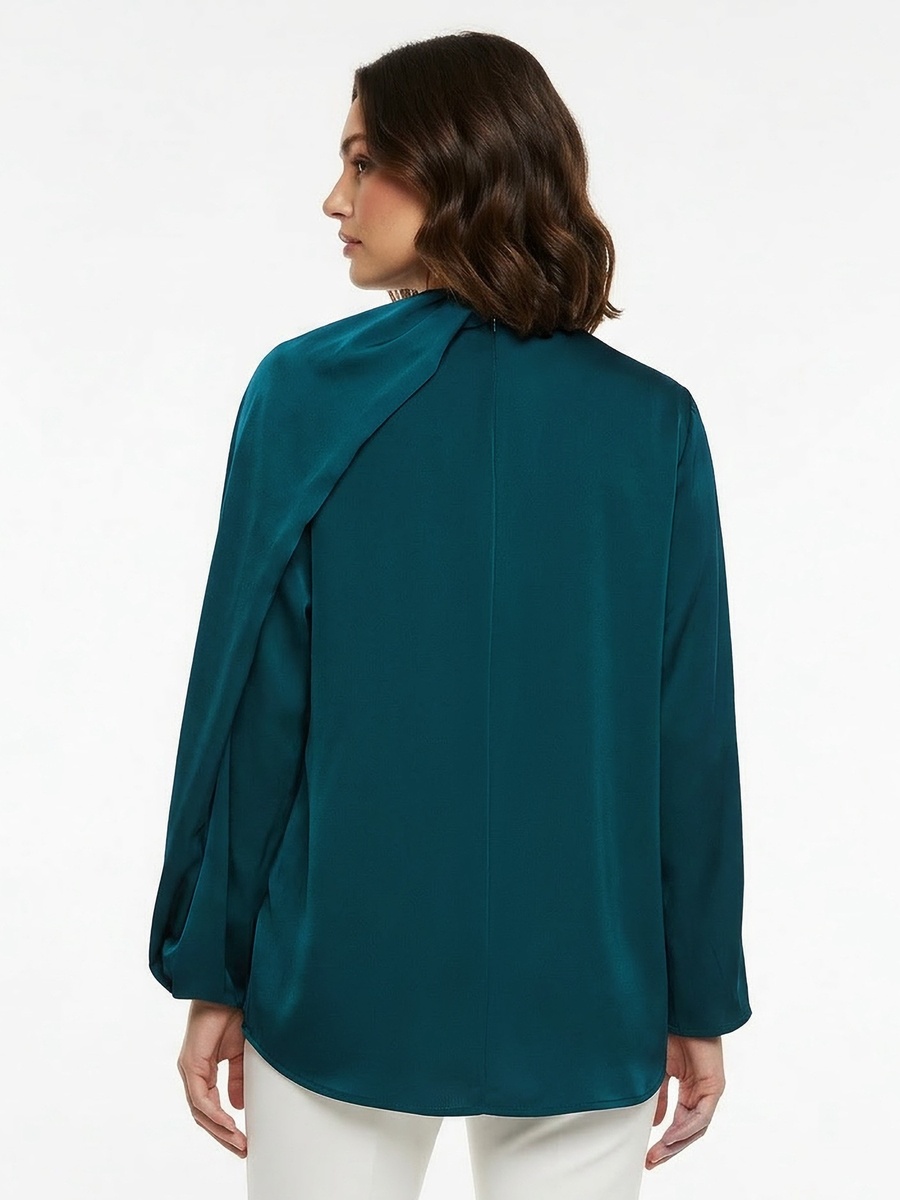 Drape Top with Crew Neck