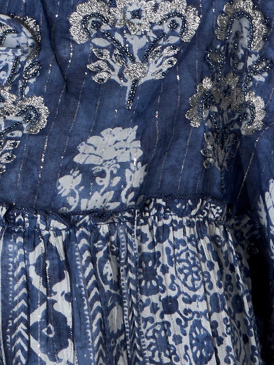 Printed Woven Tie-Up Neck Top