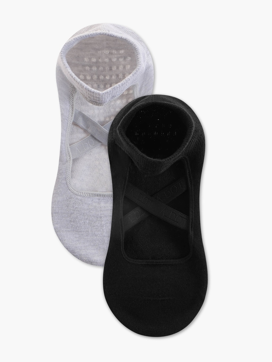 Pack of 2 Yoga Footie Cotton Socks