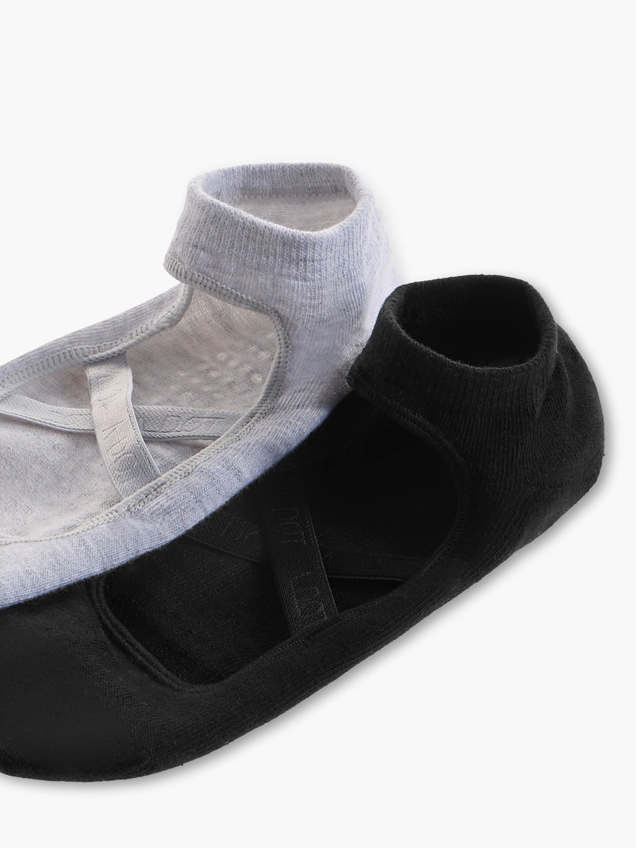 Pack of 2 Yoga Footie Cotton Socks