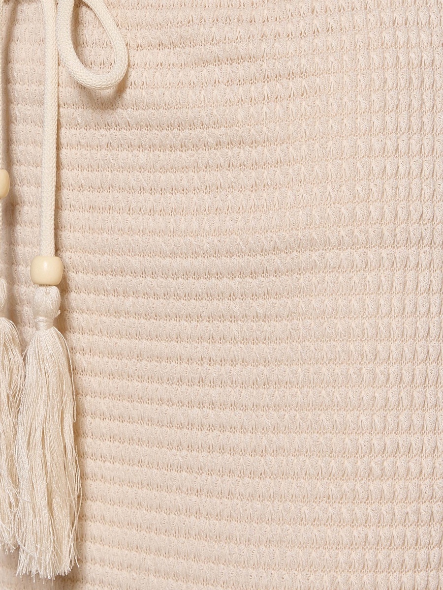 Maxi A-Line Textured Skirt with Tie-Up