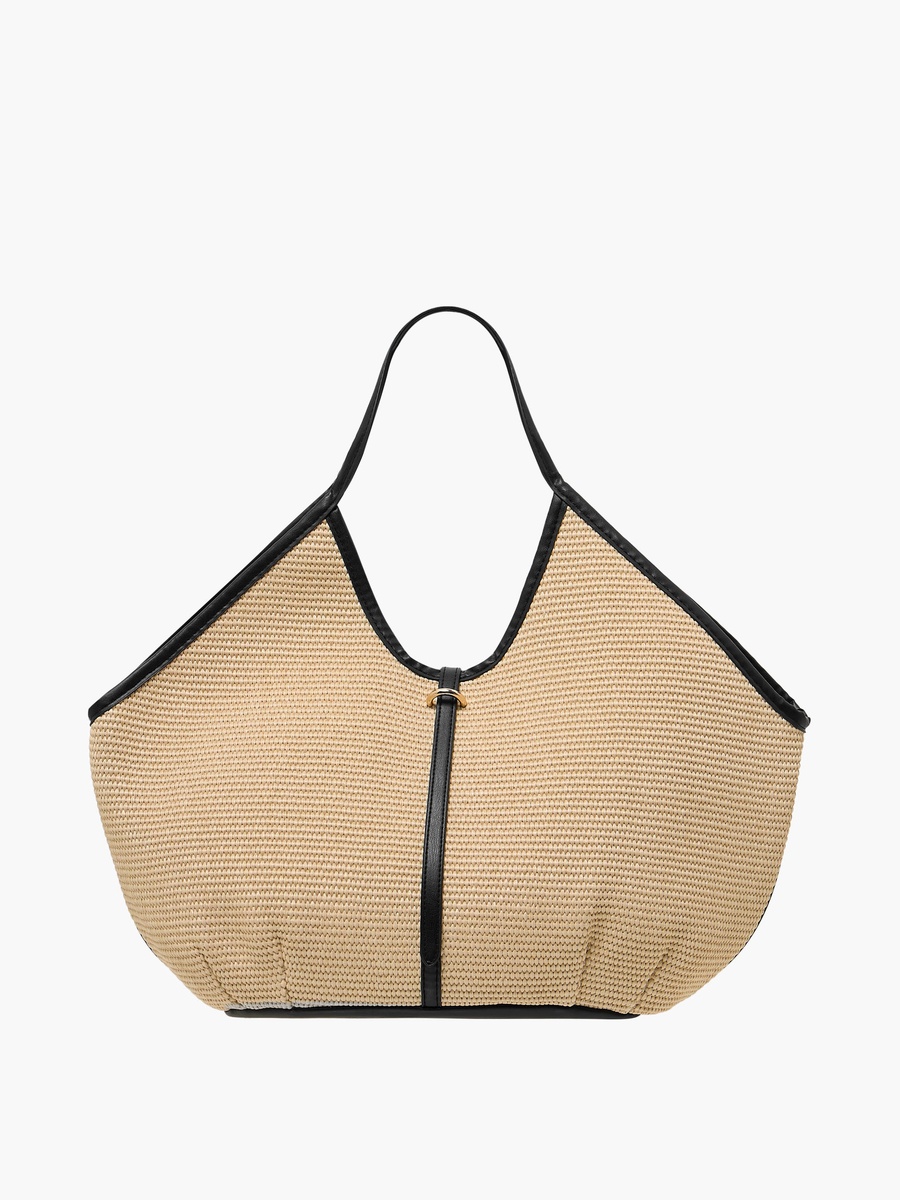 Textured Tote Bag with Double Handle