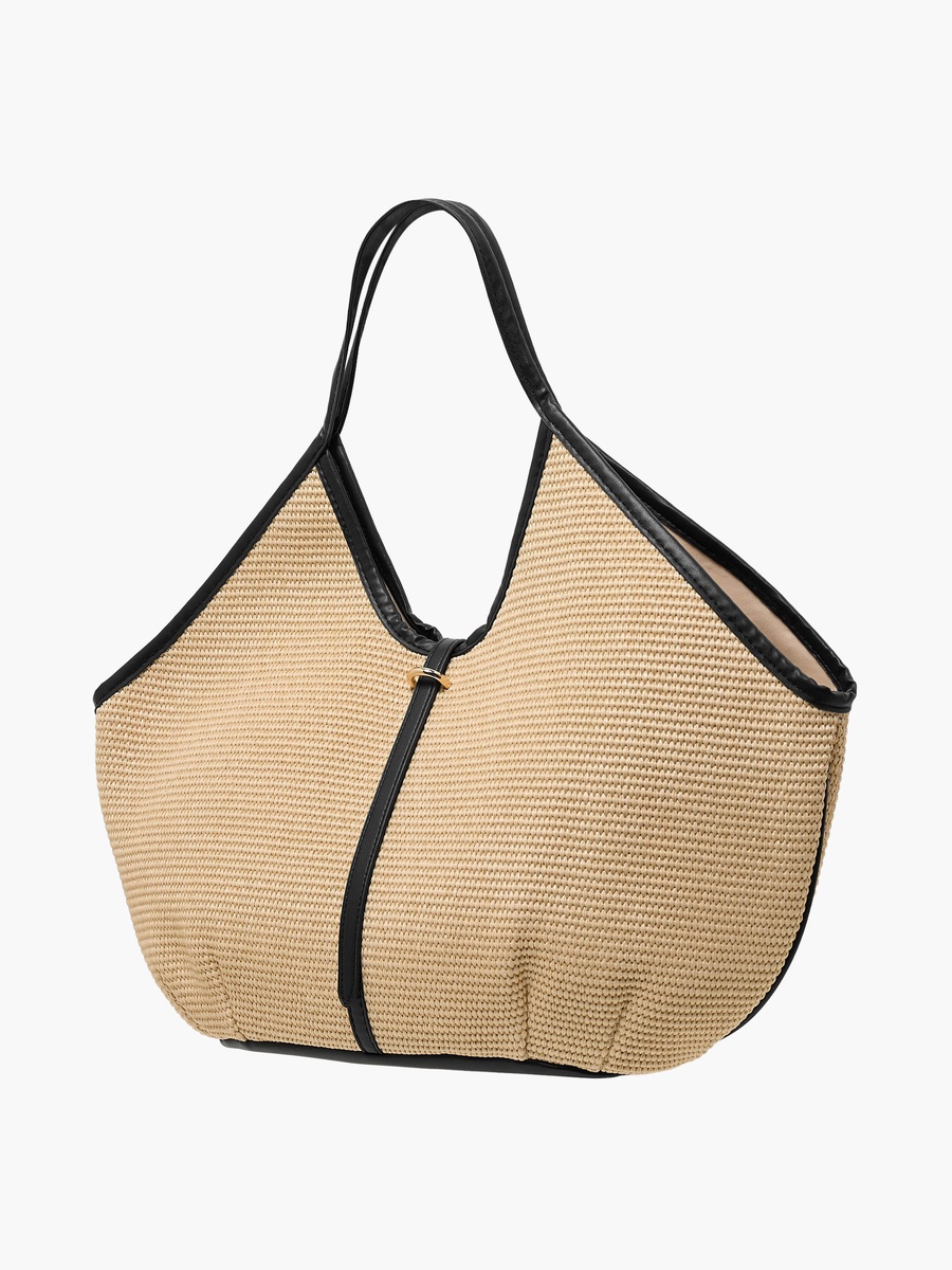 Textured Tote Bag with Double Handle