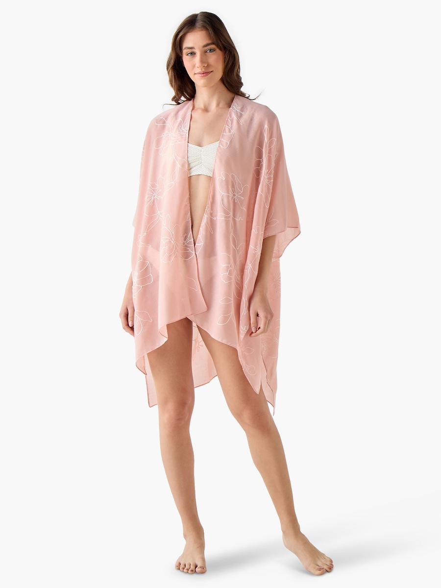 Pink Embroidered Cover-Up