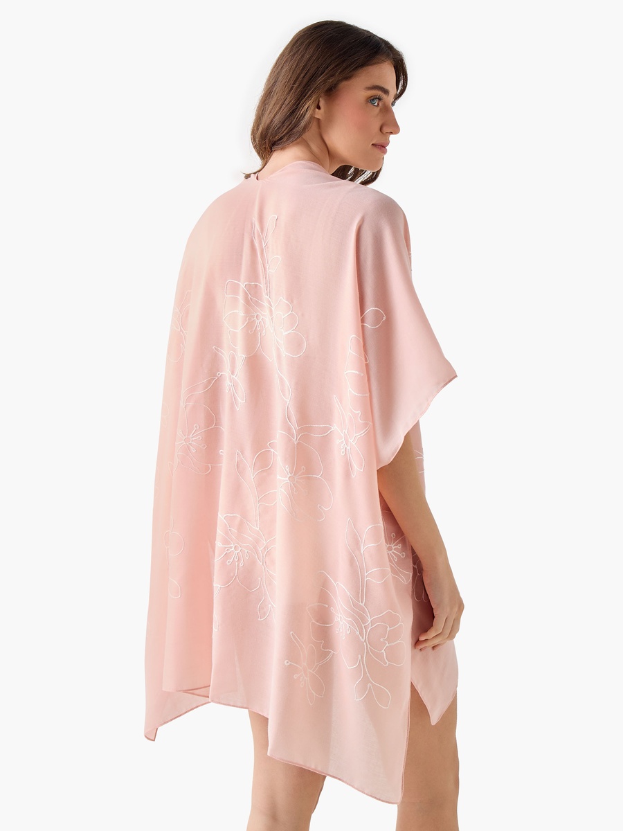 Pink Embroidered Cover-Up
