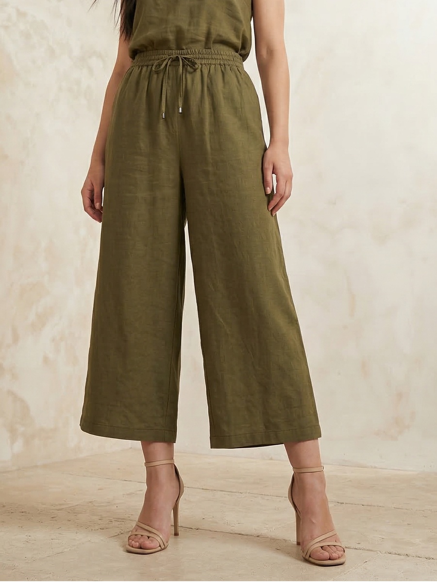 Wide Leg Textured Pants