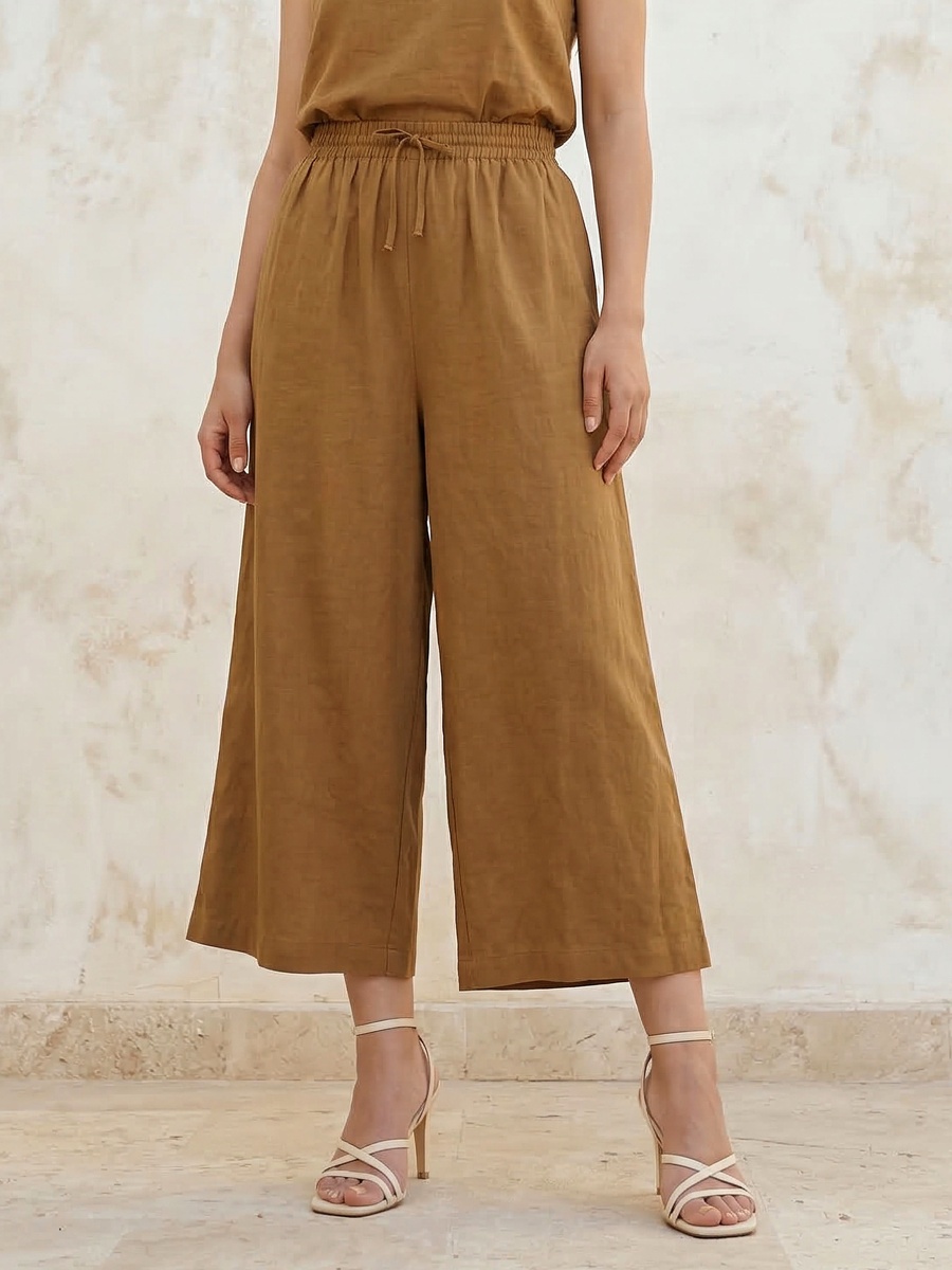 Wide Leg Textured Pants