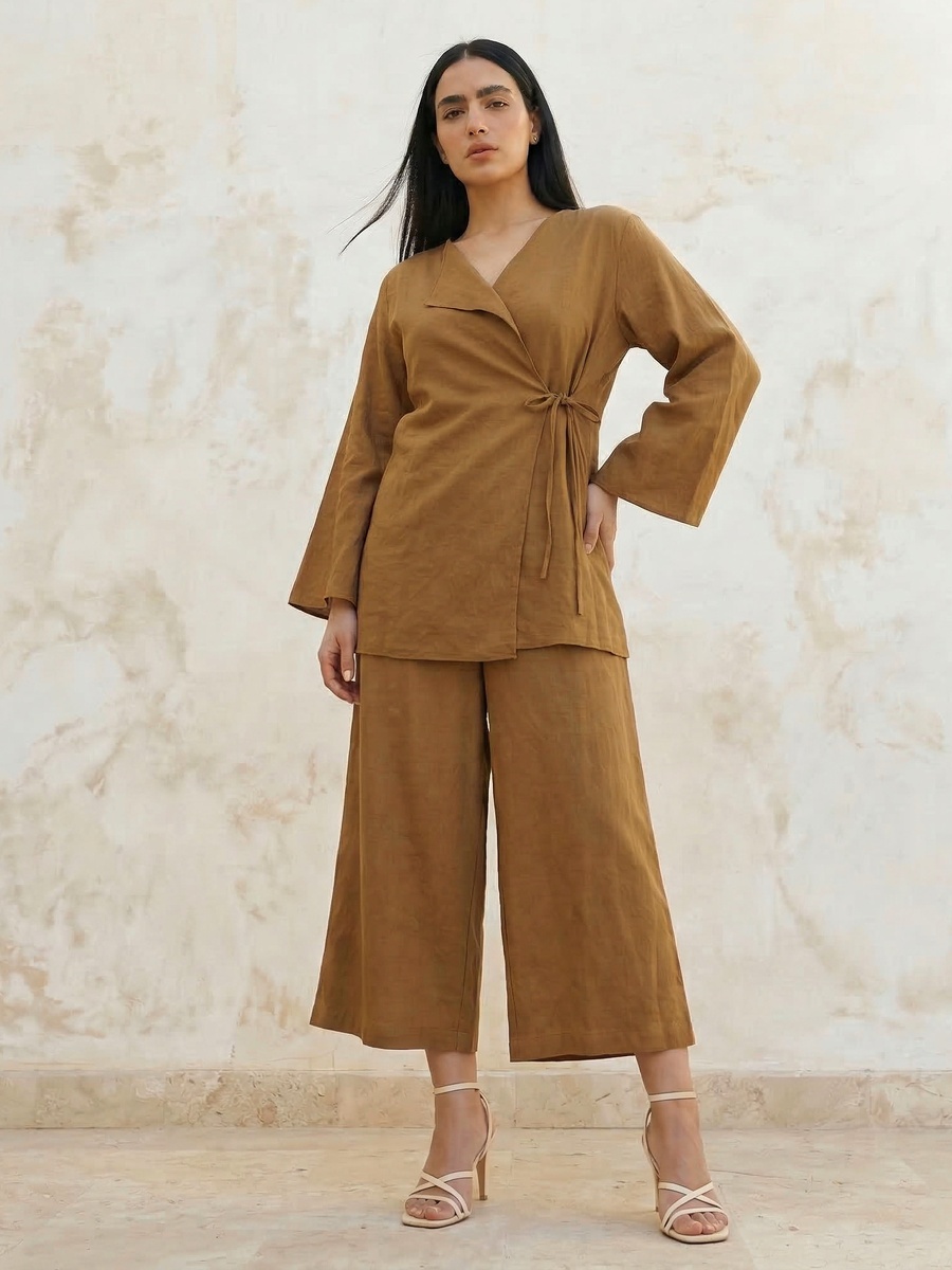 Wide Leg Textured Pants
