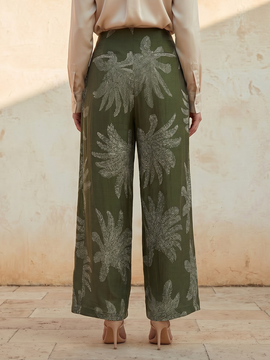 Printed Wide Leg Pants