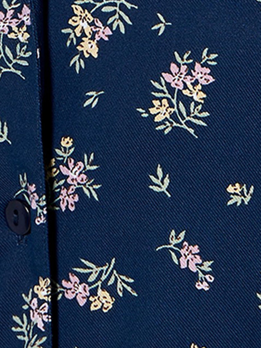 Pyjama Set with Viscose Button-Down Shirt and Trousers