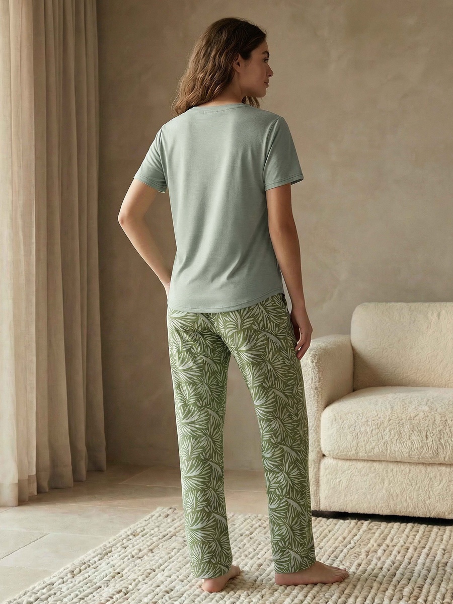 Pyjama Set with Viscose Top T-Shirt  and Pyjamas