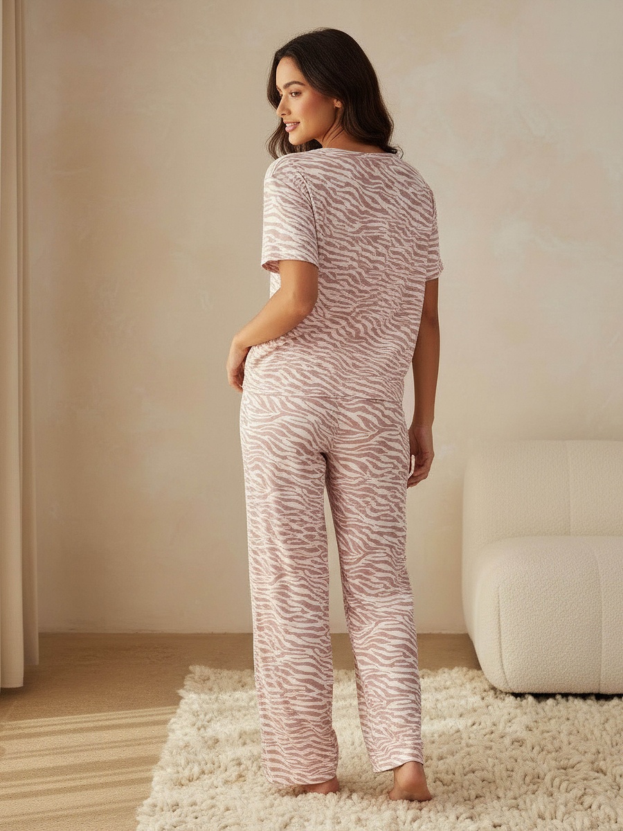 Pyjama Set with Cotton Top and Trousers