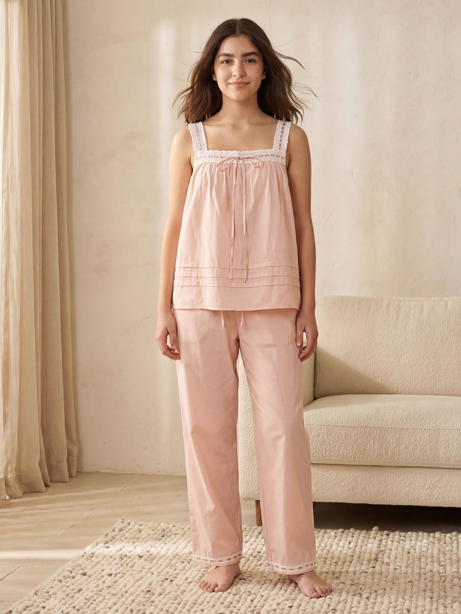 Pyjama Set with Sleeveless Top and Trousers