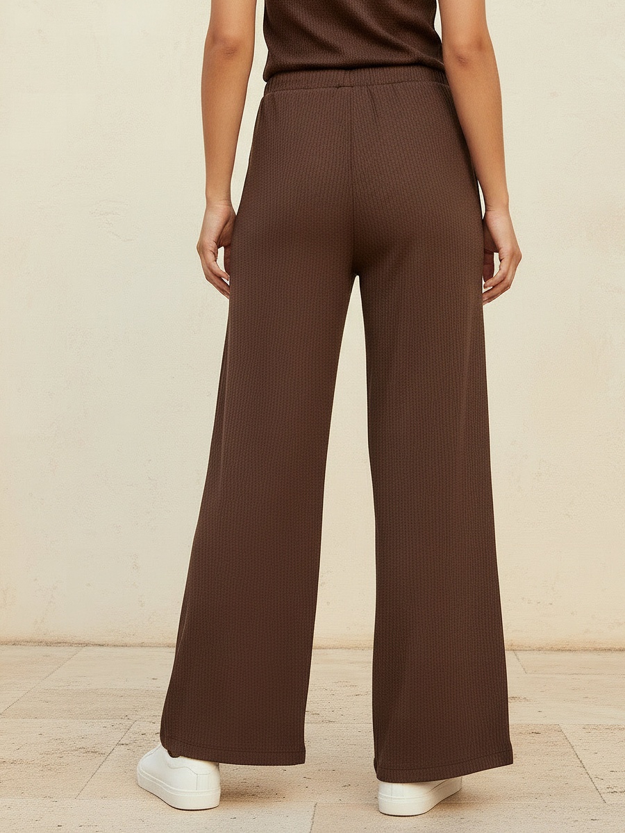 Full Length Pants with Textured Design