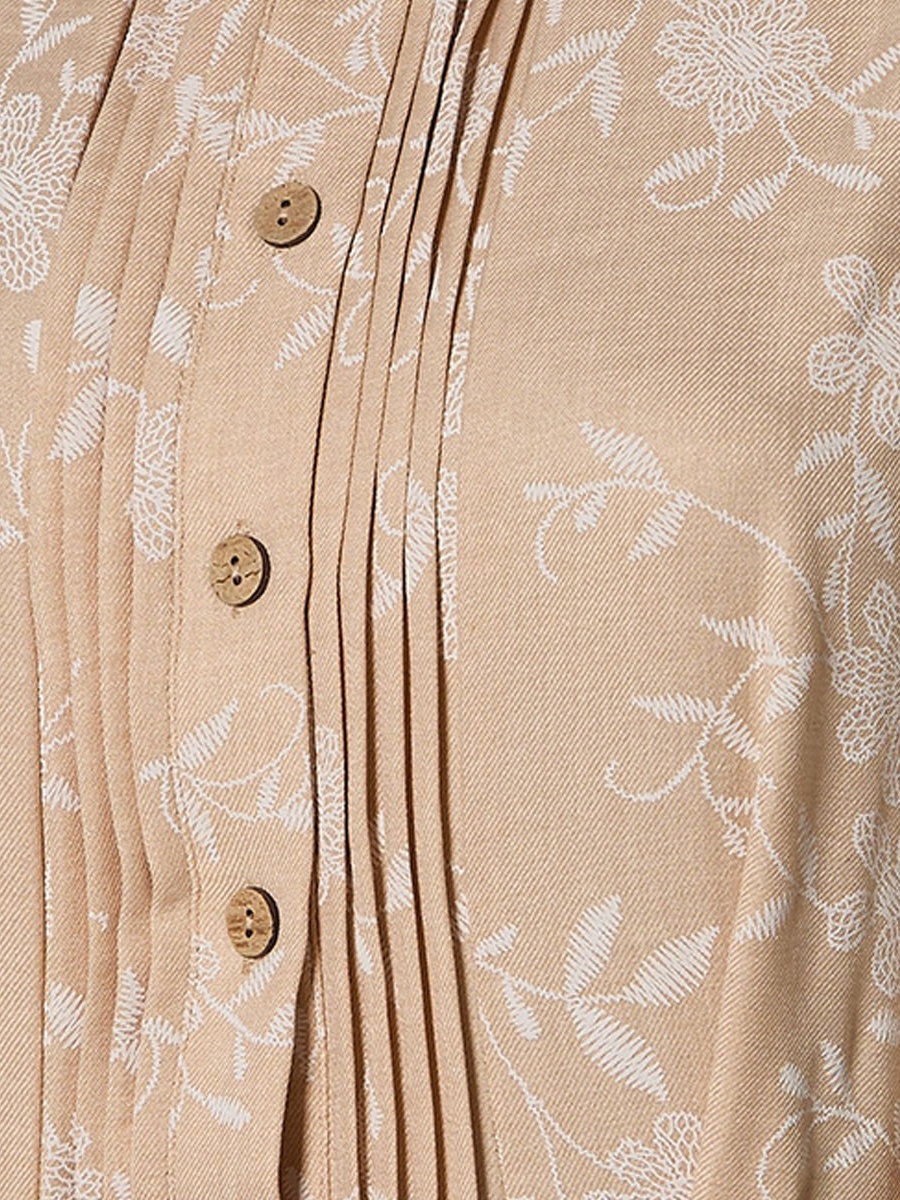 Embroidered Shirt Dress with Belt