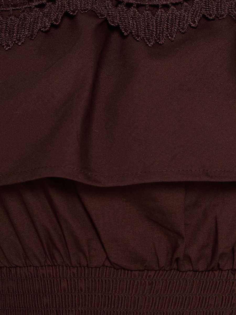 Maxi Cotton Dress with Lace Trim