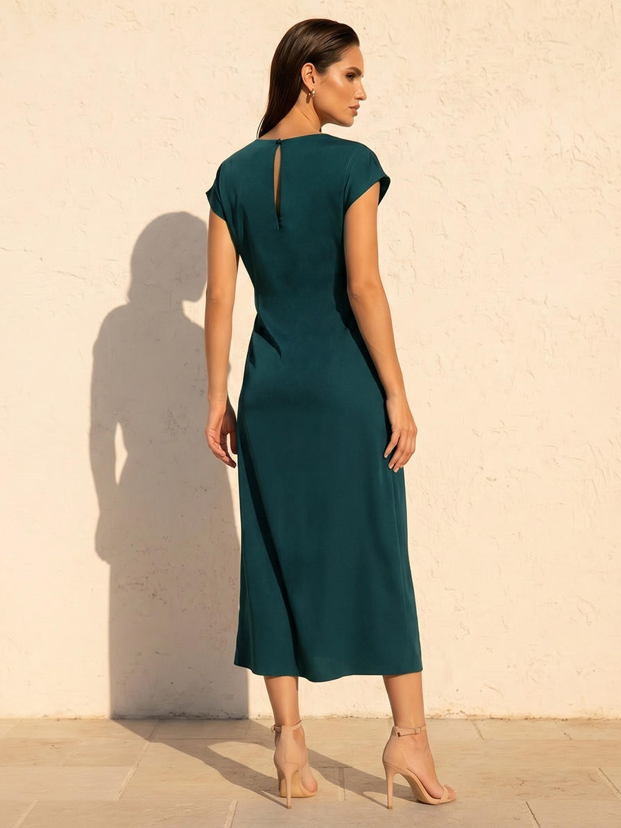 Midi Dress with Ruched Detail