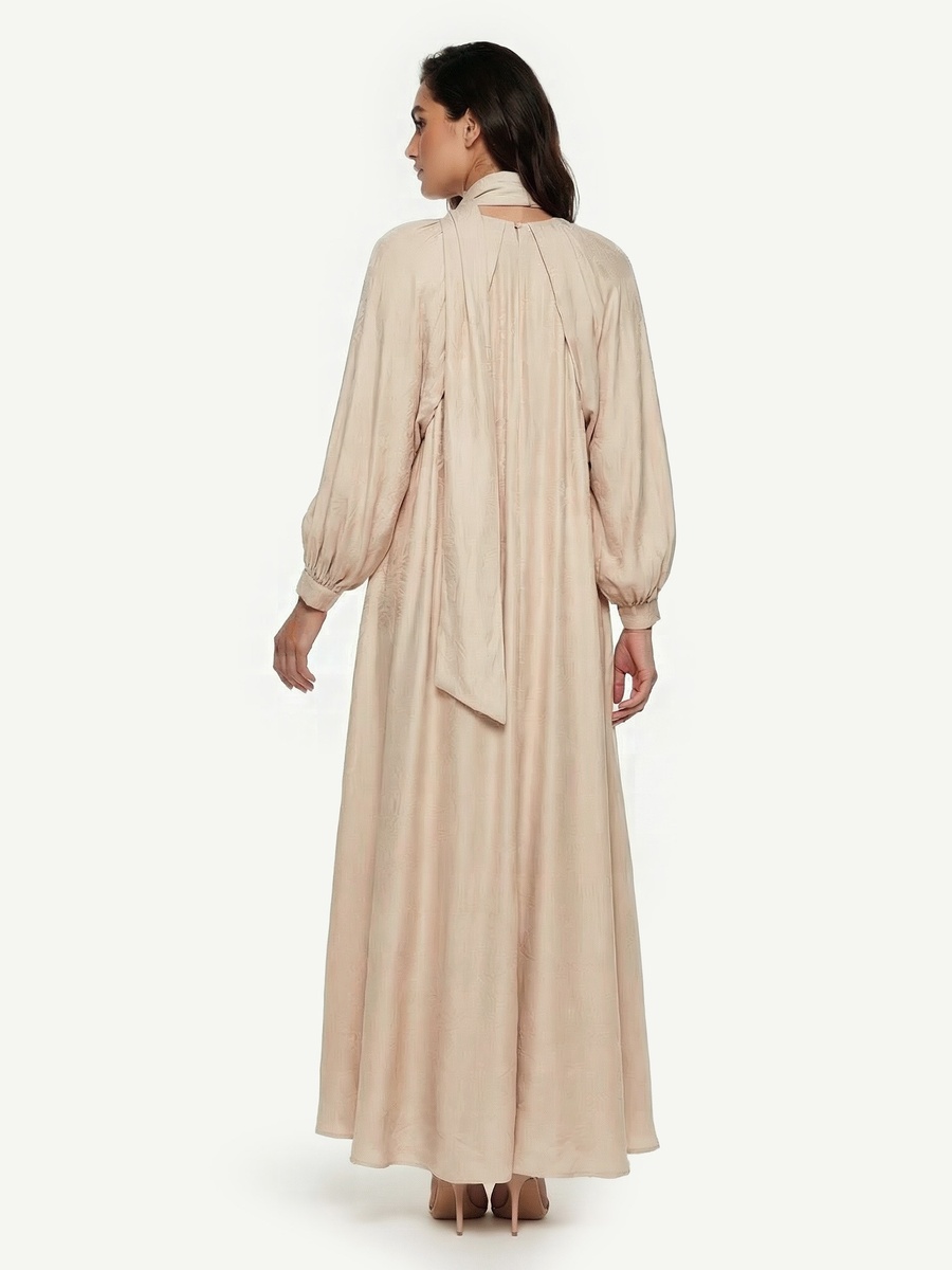 A-Line Maxi Dress with Volume Sleeves