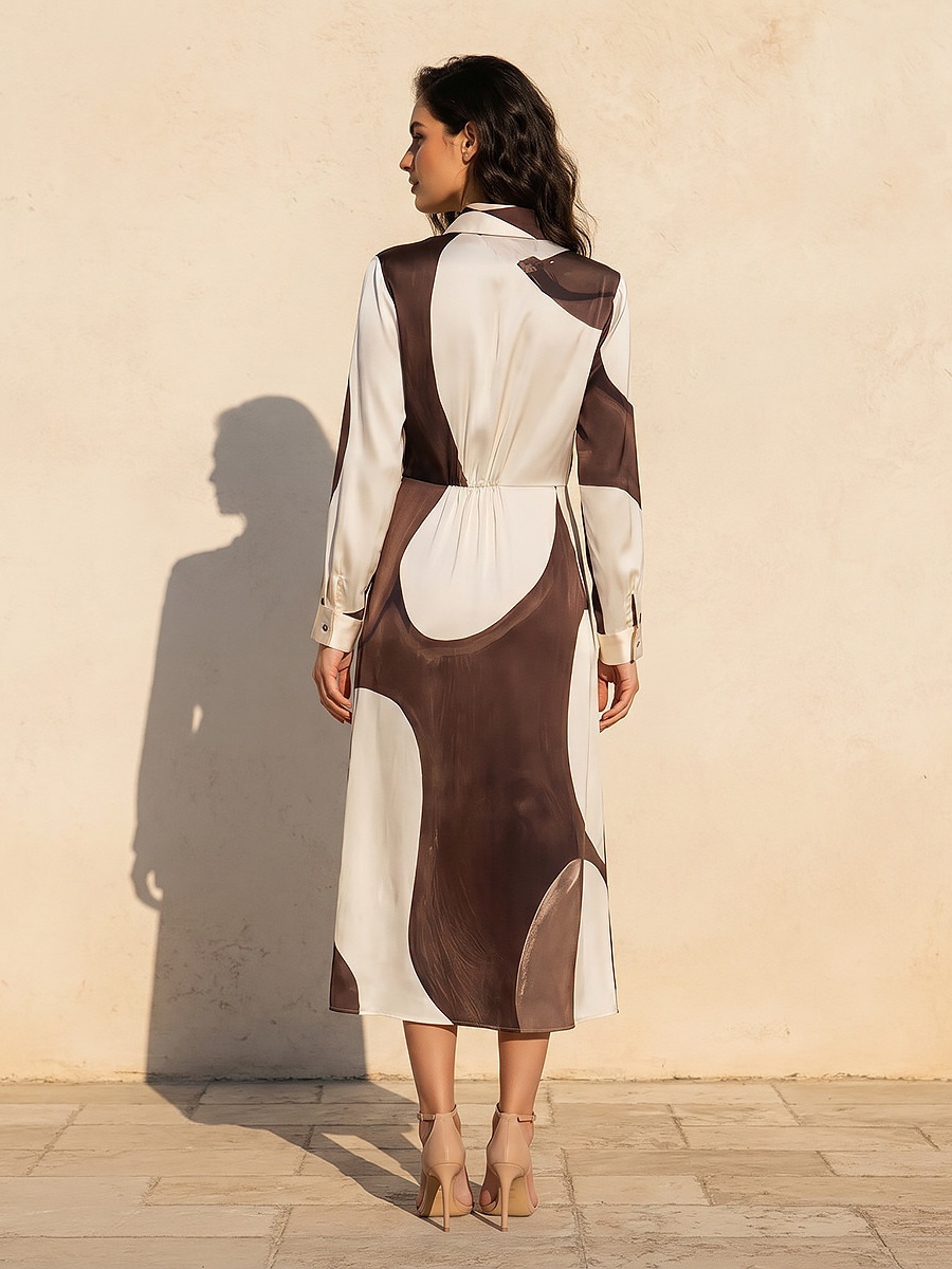 Printed Wrap Shirt Dress with Tie-Ups