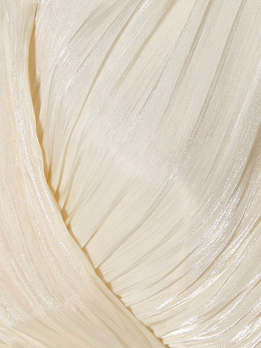 A-Line Pleated Maxi Dress with Fluid Sleeves