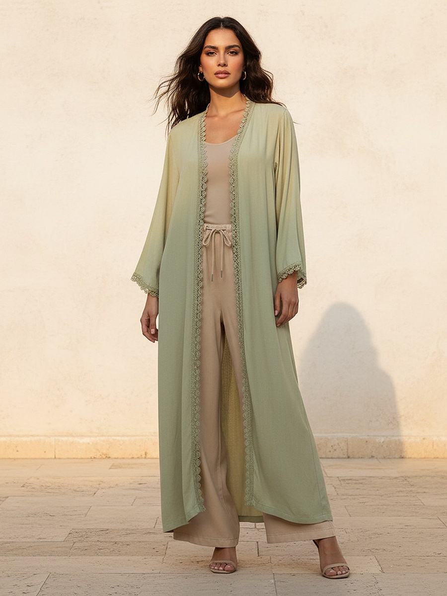 Longline Lace Trim Shrug