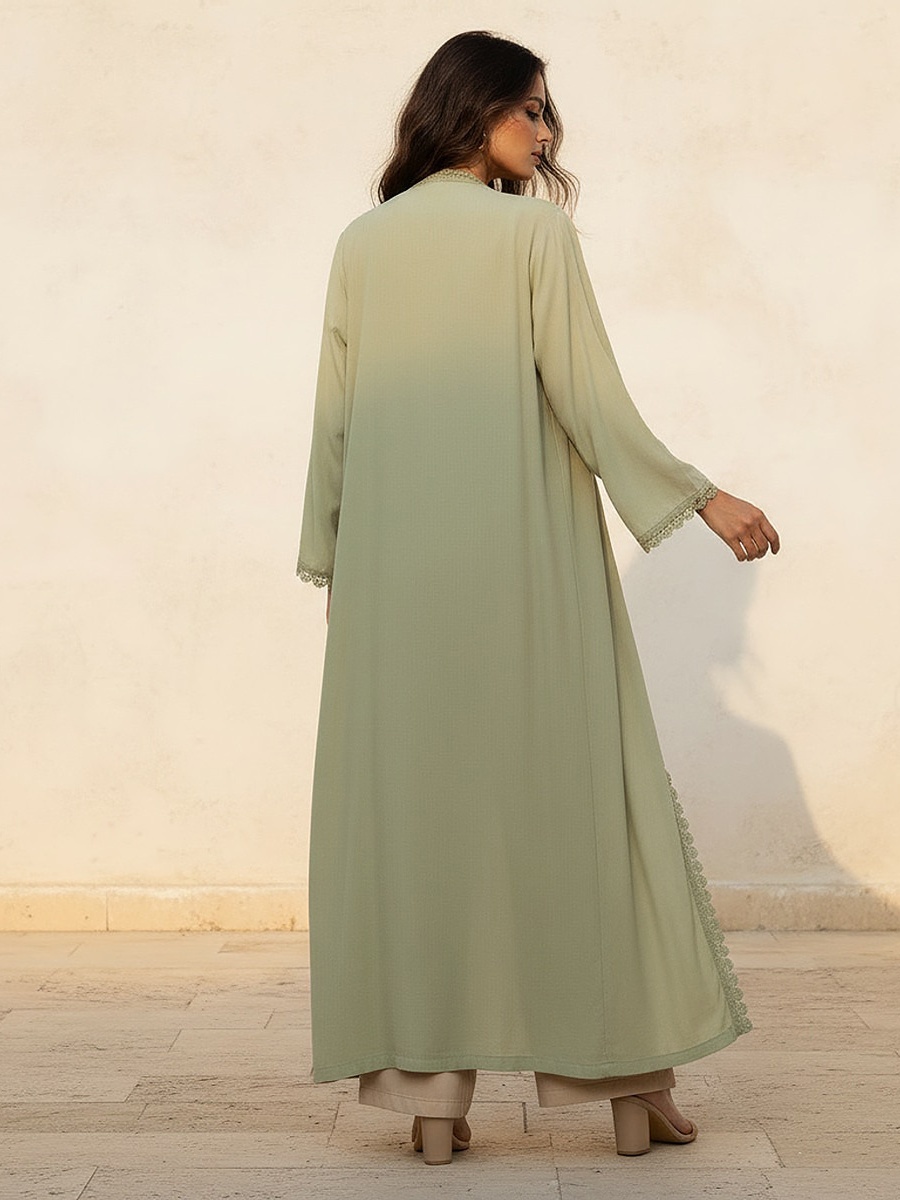 Longline Lace Trim Shrug