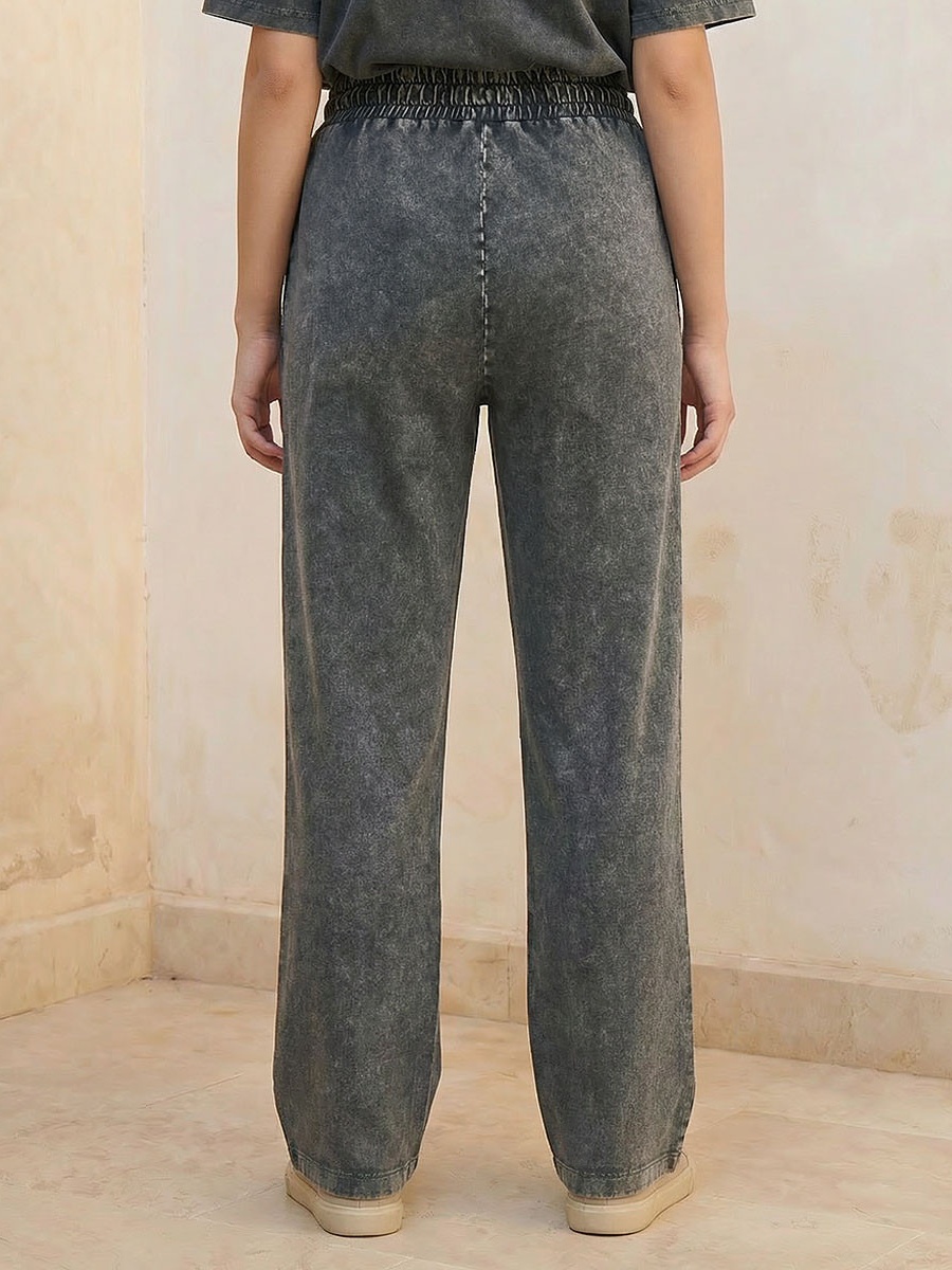 Wide Leg Cotton Joggers with Pockets