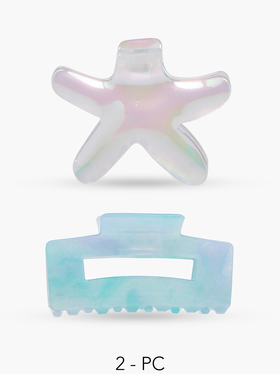 Pack of 2 Assorted Hair Clamp with Glossy Finish