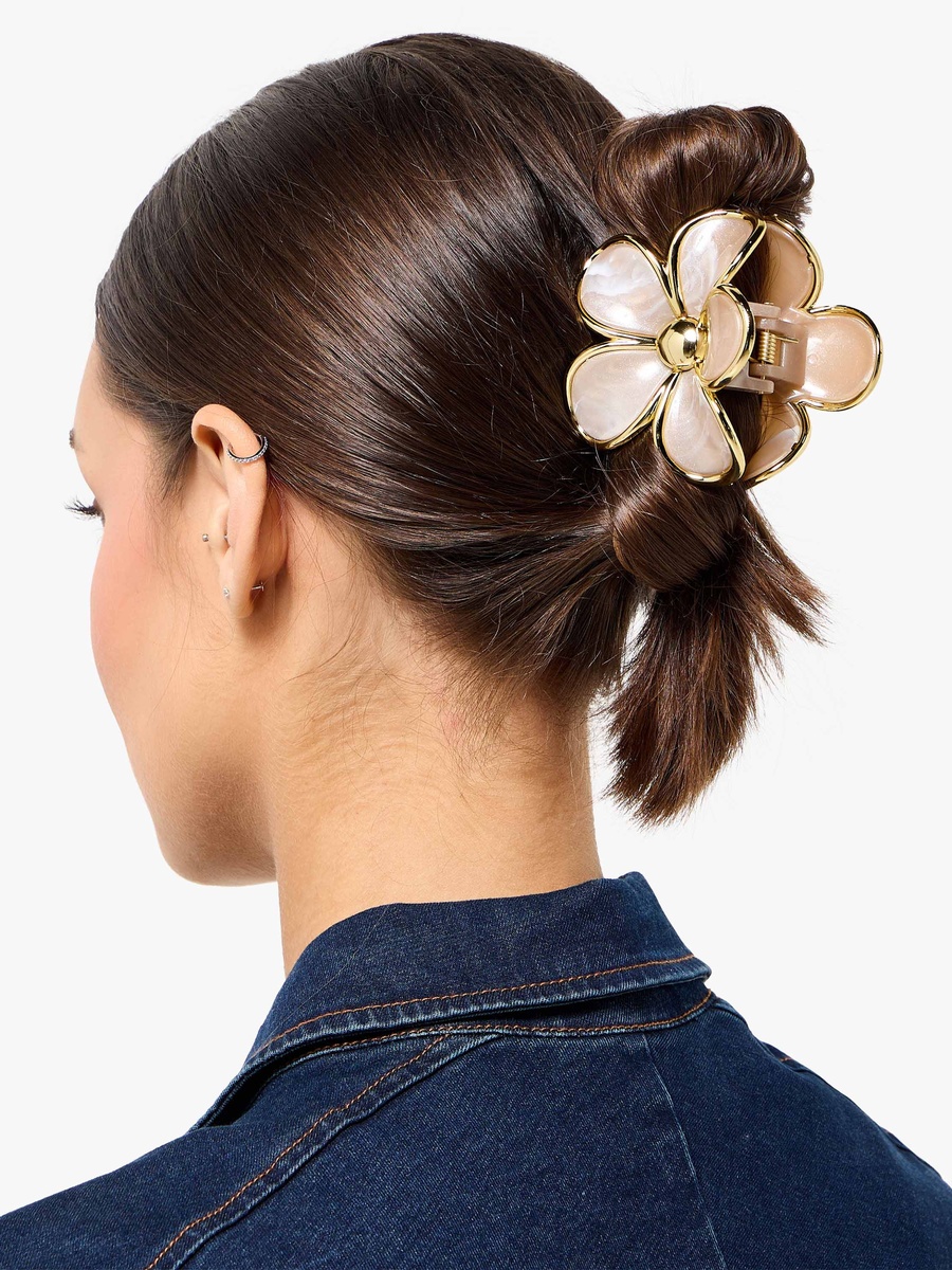 Pack of 2 Floral Hair Clamp with Glossy Finish