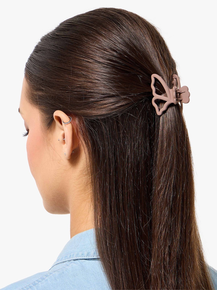 Pack of 8 Butterfly Hair Clamp with Matte Finish