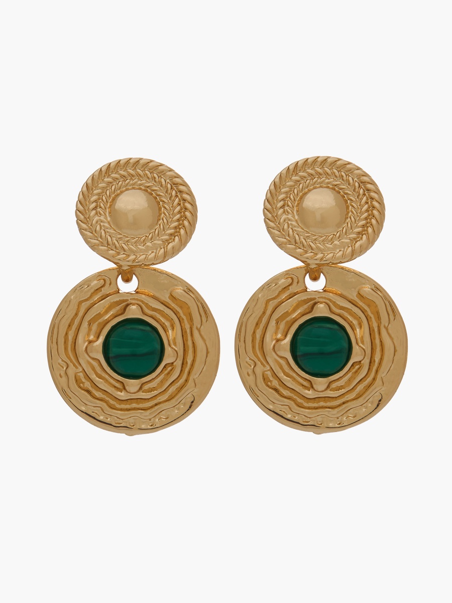 Gold Tone Dangler Earrings with Pushback Closure