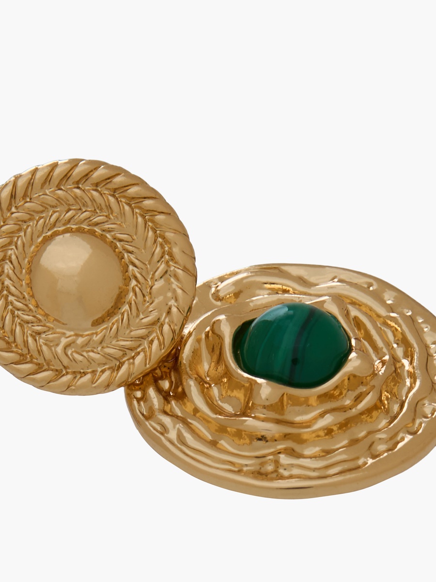Gold Tone Dangler Earrings with Pushback Closure