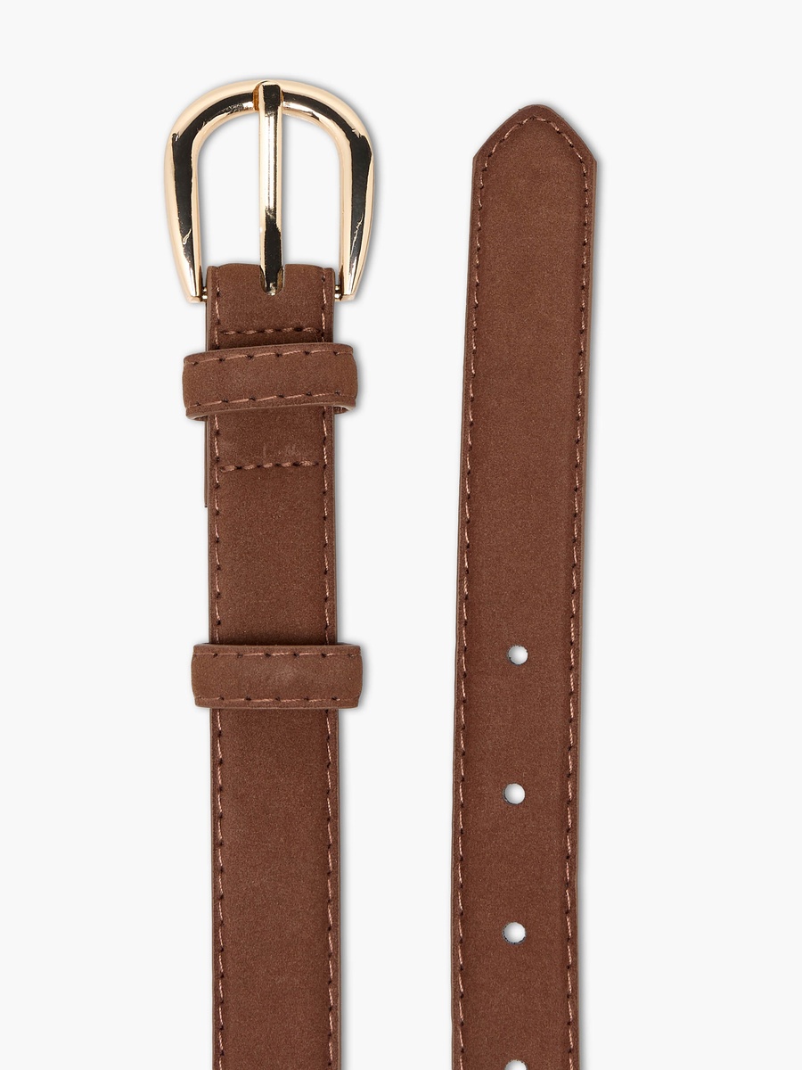Faux Suede Belt with Pin Buckle Closure