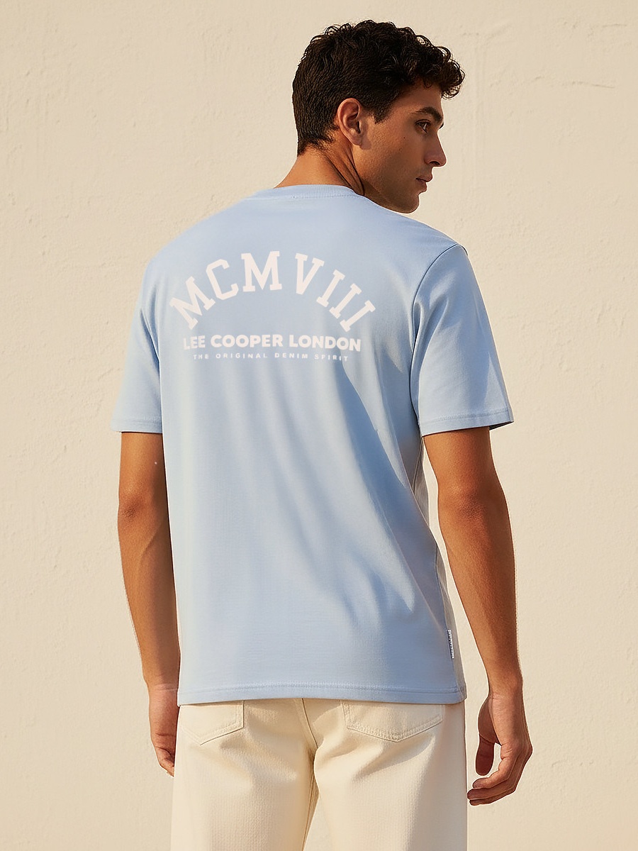 Men Regular Fit Crew Neck Short Sleeve Logo Print T-Shirt 