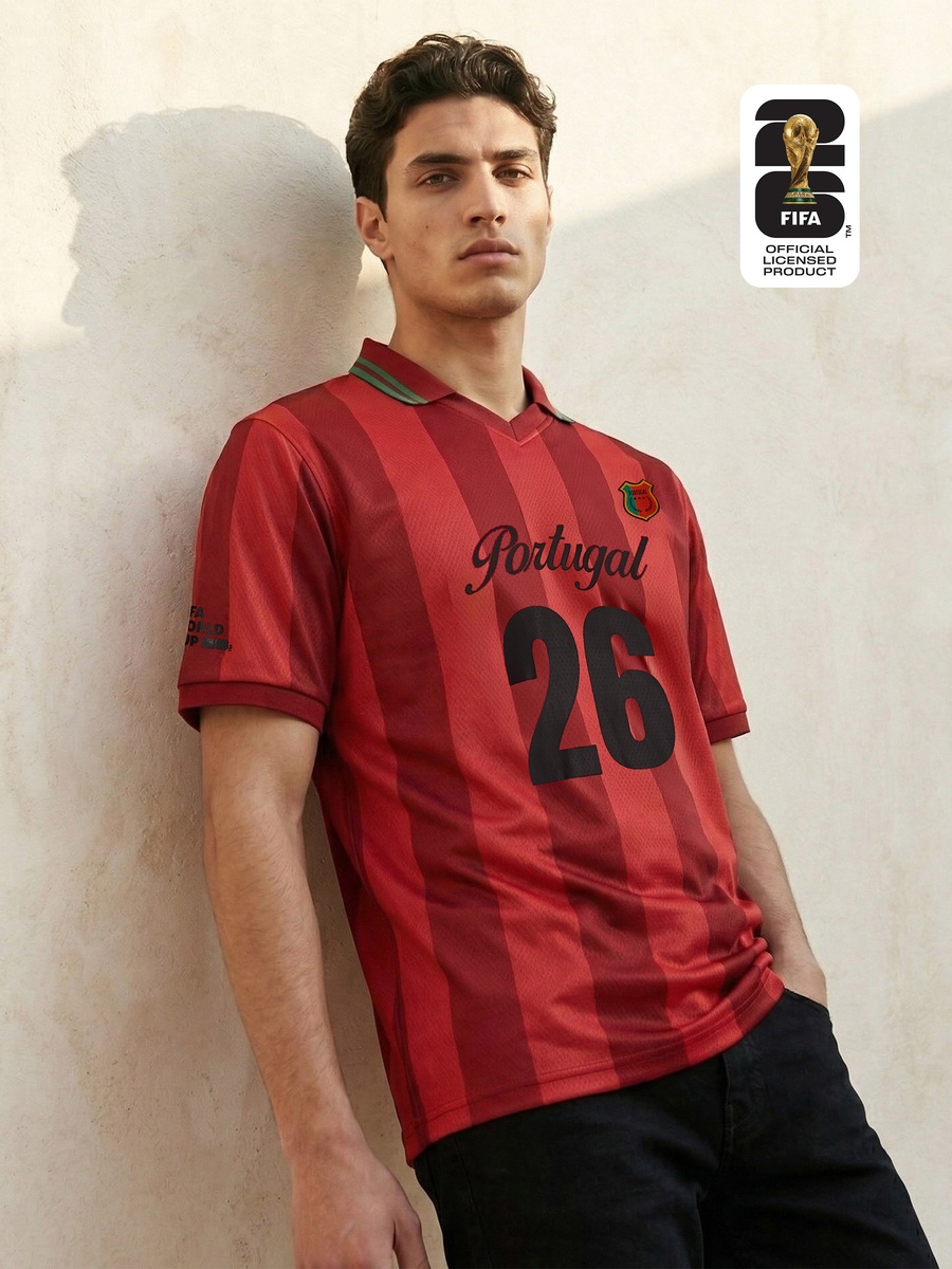 FIFA 26 Portugal Men Collared Neck Short Sleeve T-Shirt 
