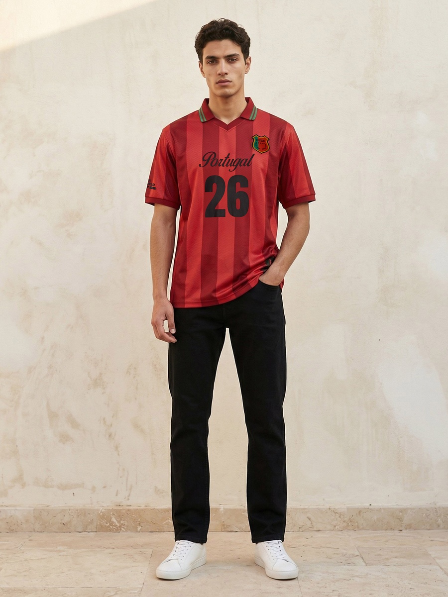 FIFA 26 Portugal Men Collared Neck Short Sleeve T-Shirt 